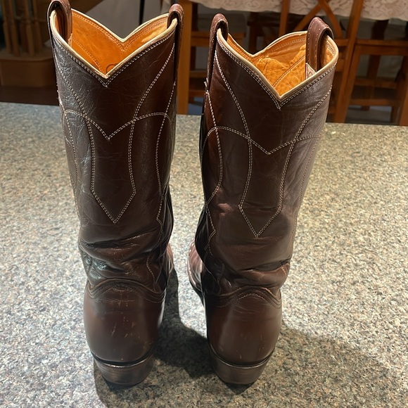 Nocona Boots Justin Western cowgirl leather brown pull on Boot size 6 1/2 - Picture 4 of 13